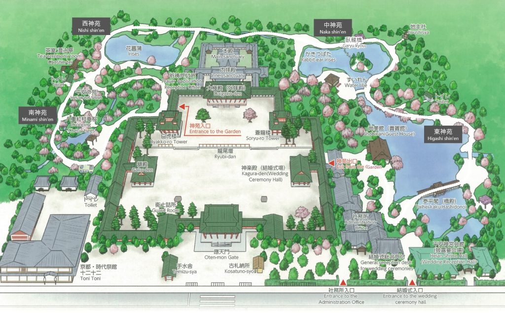 京都・平安神宮の神苑を一周できる庭園マップ